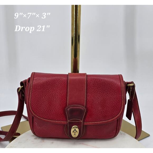 Rare 90's Vintage Red Coach Glenwood Sheridan Small Shoulder Bag - Picture 1 of 10
